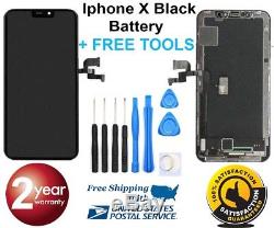 100% iPhone X 10 LED Black LCD Display Screen Replacement Digitizer Free Tools