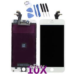 10X iPhone 6 Plus 5.5'' LCD Screen Replacement Assembly Digitizer Frame White