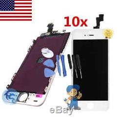 10x LCD Display + Touch Screen Digitizer Replacement Repair For iPhone 5S White