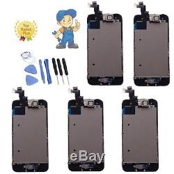 5x Black LCD Display Touch Screen Digitizer Replacement Frame Tool For iPhone 5S