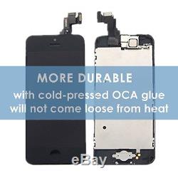 5x Black LCD Display + Touch Screen Digitizer Replacement Home For iPhone 5C USA