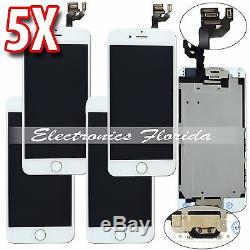 LOT 5x LCD Screen Replacement Digitizer Glass Full Assembly for iPhone 6 White