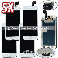 LOT 5x LCD Screen Replacement Digitizer Glass Full Assembly for iPhone 6S White