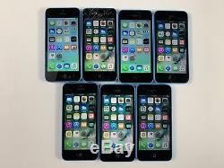 Lot Of 7 Cracked Screen Apple iPhone 5c 8gb with 7 free replacement screens