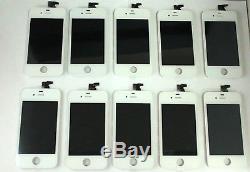 Lot X10 iPhone 4S White Screen LCD DISPLAY Glass Replacement With Mesh Installed