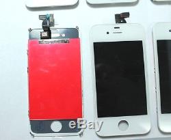 Lot X10 iPhone 4S White Screen LCD DISPLAY Glass Replacement With Mesh Installed